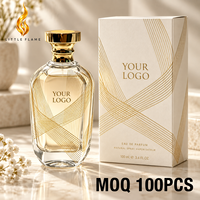 LF Eau de Parfum Personnalisée Boisé Doux Poire Freesia Vaporisateur 100ml Bouteille Écologique Ligne Géométrique Dorée Marque Privée