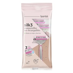 มีดโกนหนวดแบบใช้แล้วทิ้ง ซิลค์ 3 ใบมีด บอนท์ 4 ชิ้น - Product Image 1