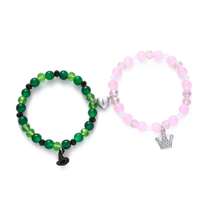 Kambaba Jasper สร้อยข้อมือเพิ่มความง่ายสำหรับผู้ชายผู้หญิงกระเป๋ากำมะหยี่ - Product Image 1