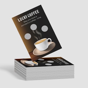 บัตรของขวัญรูปแบบขูดออกได้สำหรับร้านกาแฟ ออกแบบโลโก้เอง พิมพ์ดิจิทัล สำหรับโปรโมชั่น - Product Image 1