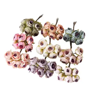 Hot Selling 10Cm Kunstmatige Rose Bud Bloem Voor Bruiloft Decoratie Groothandel Kunstmatige Bloem Boeket