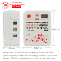Transformateur d'isolement simple personnalisable 1000W à bobine toroïdale en cuivre pour usage domestique, convertisseur de tension 250V-100V