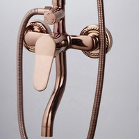 HLK Kits de robinets de douche en laiton pour salle de bains moderne Ensemble de robinets mitigeurs à effet pluie Ensemble de robinets de douche mural noir Céramique polie