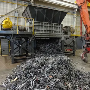 Trituradora de papel industrial, trituradora de alumínio para pneus, resíduos sólidos, papelão, eixo duplo