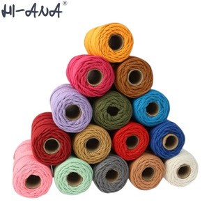 Cordon en <span class=keywords><strong>coton</strong></span> tressé fait main 3 <span class=keywords><strong>mm</strong></span> – Matériau durable multi-spécifications pour sacs, artisanat, emballage de bouteilles – Couleurs vives - Product Image 1
