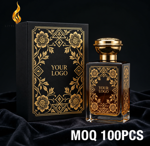 Parfums arabes LF Private Label Dubaï Eau de <span class=keywords><strong>Parfum</strong></span> Intense Saffron Oud, flacon à motif floral doré, personnalisation sur mesure. - Product Image 1