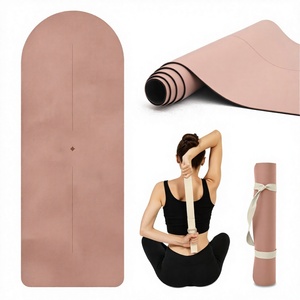 Tapis de yoga écologique antidérapant pour Pilates avec sangle de transport et logo personnalisé - Product Image 4