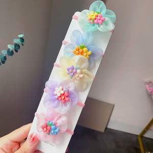 Coletero <span class=keywords><strong>El</strong></span>ástico <span class=keywords><strong>con</strong></span> <span class=keywords><strong>Flores</strong></span> Estilo Dulce, Paquete de 5 Piezas, Color Caramelo, Banda de Plástico Suave/Resina, Anillo <span class=keywords><strong>para</strong></span> <span class=keywords><strong>el</strong></span> Cabello Hecho a Mano <span class=keywords><strong>para</strong></span> Niños - Product Image 4