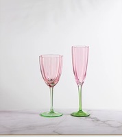 Verre à vin vintage, coupe à champagne, gobelet à pied rétro de luxe à motif floral dégradé, verre à vin esthétique pour usage quotidien à la maison