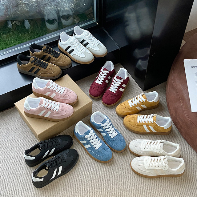 Thick-soled -style Polyurethane Lace-up Sneakers; 2025 Autumn Rubber Outsole Increased