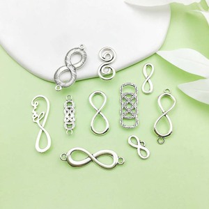 Antique Silver Alloy <b>Infinity</b> Pendant Mixed Shapes For <b>Bracelet</b> Making DIY Jewelry Accessories Zinc Alloy Plated - Product Image 3