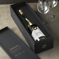 Boîte cadeau pour une seule bouteille de vin avec insert personnalisé, emballage rigide noir mat pour vin, champagne, whisky et cadeaux d'entreprise