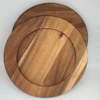 Assiettes rondes en bois de haute qualité, faciles à nettoyer, lisses et sans bavures