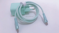 Chargeur mural rapide GaN CE FCC Rohs Mint EU Plug A+C PD45W avec câble tressé C vers C pour iPad/iPhone, ordinateur portable et appareil photo