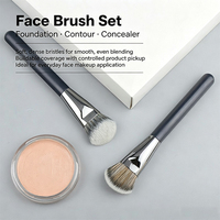 Pinceau Fond de Teint Plat, Pinceau Contour et Ombre à Paupières, Pinceau de Maquillage pour Teint et Contour du Visage, Logo Personnalisable