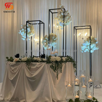 Support de fond en métal de différentes tailles personnalisé, décoration de fête de mariage, support carré noir pour arrangement floral