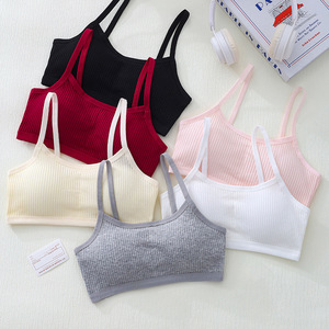 Y9275 Ropa interior de algodón puro sin aros para mujer, <span class=keywords><strong>adolescentes</strong></span>, <span class=keywords><strong>pubertad</strong></span>, 10-14 años, primera y segunda etapa, camisola, sujetador fino - Product Image 2