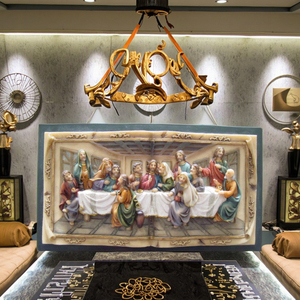 Estilo religioso 3D Ultima Cena imagen decoración del hogar escultura <span class=keywords><strong>de</strong></span> pared Modelo <span class=keywords><strong>de</strong></span> la Última Cena resina <span class=keywords><strong>Navidad</strong></span> decoración del hogar - Product Image 3
