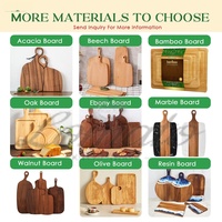 Vente en gros de planche à découper en bois de bambou acacia hêtre noyer olive chêne teck cuisine lumière sombre avec logo laser avec poignée