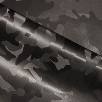 Rouleau de tissu PU noir 0.8mm effet 3D camouflage lisse écologique Faux cuir