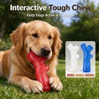 Jouet à mâcher pour chien en forme de branche d'arbre en TPR, transparent, résistant aux morsures, bâton de nettoyage des dents, jouet durable pour animaux domestiques