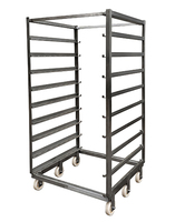 Chariot pivotant sur roulettes en acier inoxydable (SS304 SS316) de type Euro Crate, personnalisé en gros, chariot de cuisine à 6 roues, type sol, 360x580mm, rectangulaire