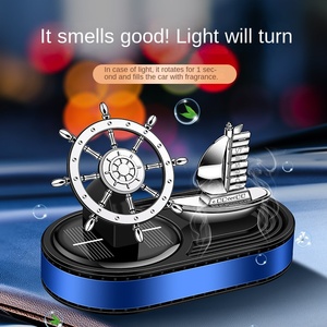 Hélicoptère ventilateur lame voiture parfum <span class=keywords><strong>d</strong></span>ésodorisant dauphin <span class=keywords><strong>d</strong></span>écoration intérieure solaire rotatif voiture aromathérapie diffuseur de parfum - Product Image 4