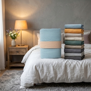 Jarapa Home 'Made Love' Manta Clásica a Rayas Tejida Multiusos para Cama y Sofá, Calidad Duradera, Hecho en España, 150cm, Azul - Product Image 5
