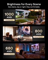 Projecteur intelligent Aurzen EAZZE D1 MAX avec Google TV amélioré, compatible 4K, 1000 lumens ANSI, technologie MEMC, audio Dolby 20W