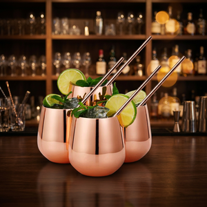 Elegante Vaso de Vino Color Oro Rosa, Duradero y Fácil de Limpiar, Regalo Perfecto para Celebraciones, Vajilla de Proveedor de la India - Product Image 1