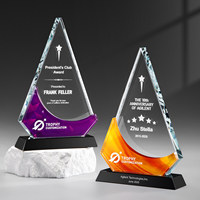Trofeo de Cristal en Blanco al por Mayor, Premio Personalizado con Logotipo 3D, Medallas y Placas con Base Negra