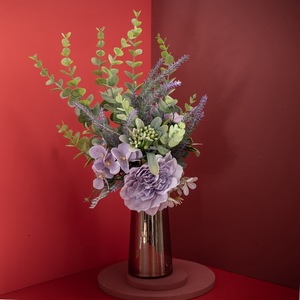 Ramo de lavanda artificial Camellia, arreglo floral morado para decoración de bodas y hogar CF01037 - Product Image 1