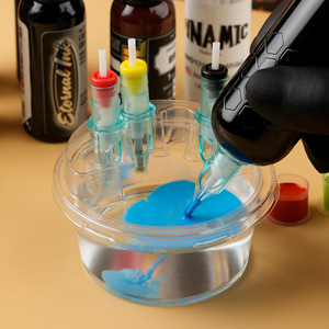 Tattoo Cartridge Needle <b>Holder</b> 20pcs Transparent Cleaning Container Needle Washer Ink Cartridge Cup - Product Image 2