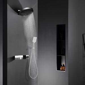 Ducha <span class=keywords><strong>de</strong></span> <span class=keywords><strong>cascada</strong></span> oculta <span class=keywords><strong>de</strong></span> latón Gris Bronce, pantalla Digital termoplástica, ducha <span class=keywords><strong>de</strong></span> aumento <span class=keywords><strong>de</strong></span> presión controlada por temperatura - Product Image 4