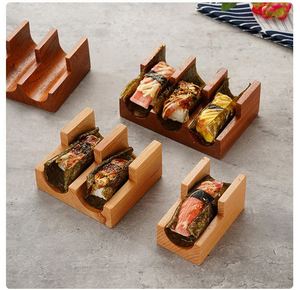 Plateau en bois écologique multi-compartiments avec logo personnalisé et support portable pour tacos, outils de sushi pour fêtes à domicile japonaises - Product Image 2