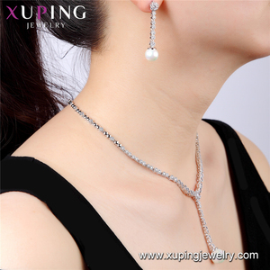 Set-278 xuping Luxury Jewelry Wedding Gift <strong>Pearl</strong> Zircon <strong>Necklace</strong> and Drop Earring Jewelry Sets for Ladies - Product Image 6