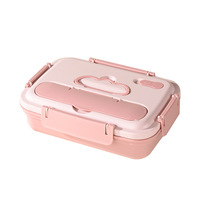 Promotionele 1500ml draagbare lunchbox, magnetronbestendig, gepersonaliseerd logo, 304 roestvrijstalen lunchbox met 3/4 compartimenten