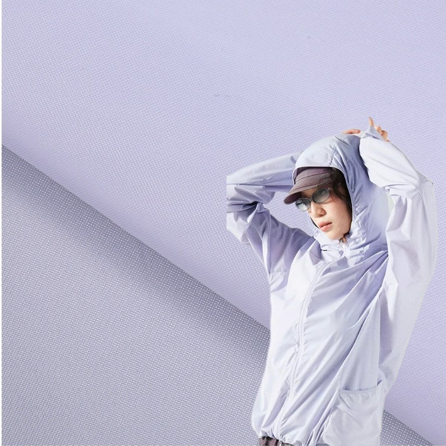 New Trend 150D Semi-Stretch Polyester Pongee High Density Waterproof Fabric for Outdoor Jackets Curtain