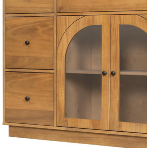 Mobile Moderno in Legno Massello con Spazio di Archiviazione per Soggiorno e <span class=keywords><strong>Sala</strong></span> <span class=keywords><strong>da</strong></span> <span class=keywords><strong>Pranzo</strong></span>, Grande Dimensione con 2 Ante e 7 Cassetti - Product Image 3