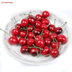 Modelo de fruta de espuma de cereza simulada de 2,5 cm para decoración de pasteles, cuentas sueltas, accesorios de embalaje - Product Image 4