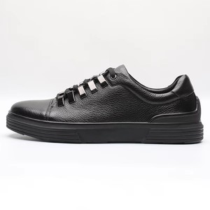 Chaussures de skate en gros pour hommes, chaussures décontractées en cuir noir respirant - Product Image 3