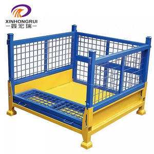 Yüksek kaliteli depo Metal katlanabilir depolama kafes konteyner katlanabilir istiflenebilir çelik palet kutu toz kaplı 1000kg - Product Image 3