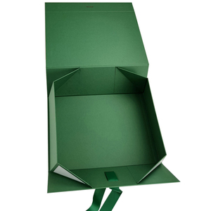 Tùy chỉnh cao cấp sang trọng cajas de carton personalizadas có thể gập lại Ribbon tông màu xanh lá cây bao bì từ hộp quà tặng giấy - Product Image 2