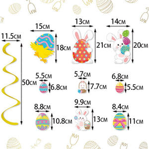 Ornement suspendu en spirale de Pâques coloré, œuf en papier, lapin, carillon éolien, décoration rotative, impression numérique pour la Journée de la Terre - Product Image 5