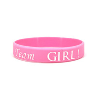 Équipe garçon fille fête en caoutchouc dragonne Bracelet en Silicone bracelets en caoutchouc aveugle fête d'anniversaire boîte sexe révéler fête personnalisée