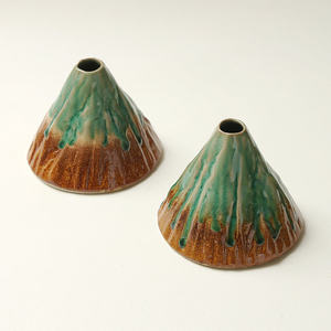 Vase conique en céramique 8-16 pouces, glaçure craquelée, style Wabi Sabi, décoration de table - Product Image 3
