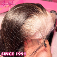 Peluca de Cabello Humano Virgen 100% con Frente de Encaje Indio HD, Alineación de Cutículas, Sin Pegamento, Color Rojizo, Larga, Sin Procesar, Trenzada