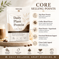 Mélange de café protéiné végétal quotidien OEM ODM, formule personnalisée, végétalien, sachet de 454g, fournisseur d'usine en gros