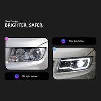 Conjunto de Faros LED Estilo Grand Cherokee XUNBAI para Compass MK49 2011-2016, Lente de Proyector, DRL, Actualización Retrofit, 12V, 1 Año de Garantía