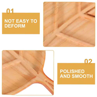 Plateau de service rustique en bois naturel en forme de feuille, durable, pour café, collations, desserts, plateau à fromages